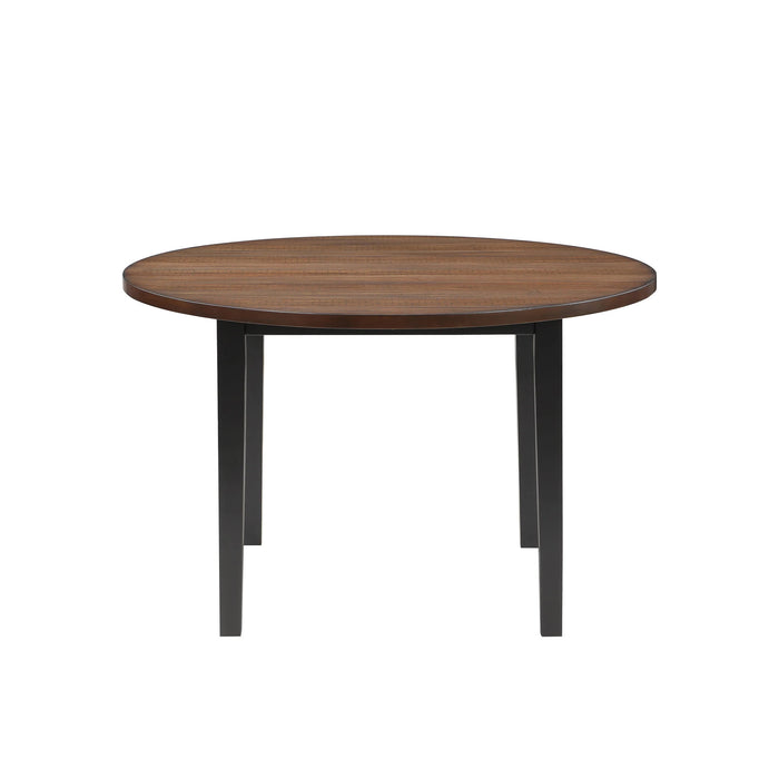 POTOMAC 48" ROUND DINING TABLE & 4 CHAIRS-BROWN/BLACK