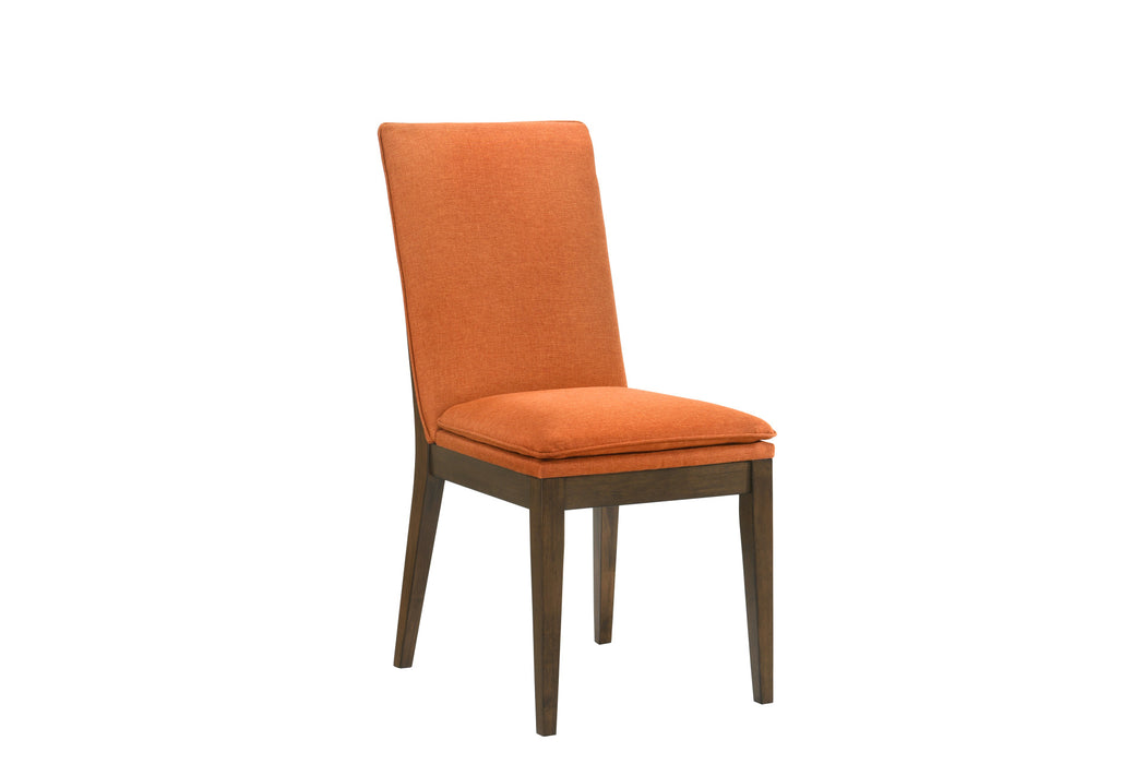 MAGGIE DINING CHAIR W/TERRA COTTA CUSHION-WALNUT