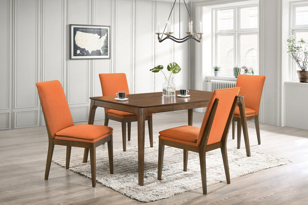 MAGGIE DINING CHAIR W/TERRA COTTA CUSHION-WALNUT