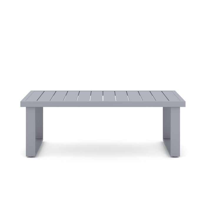 FIJI 2 PC SOFA AND SLAT TOP COFFEE TABLE SET-GRAY