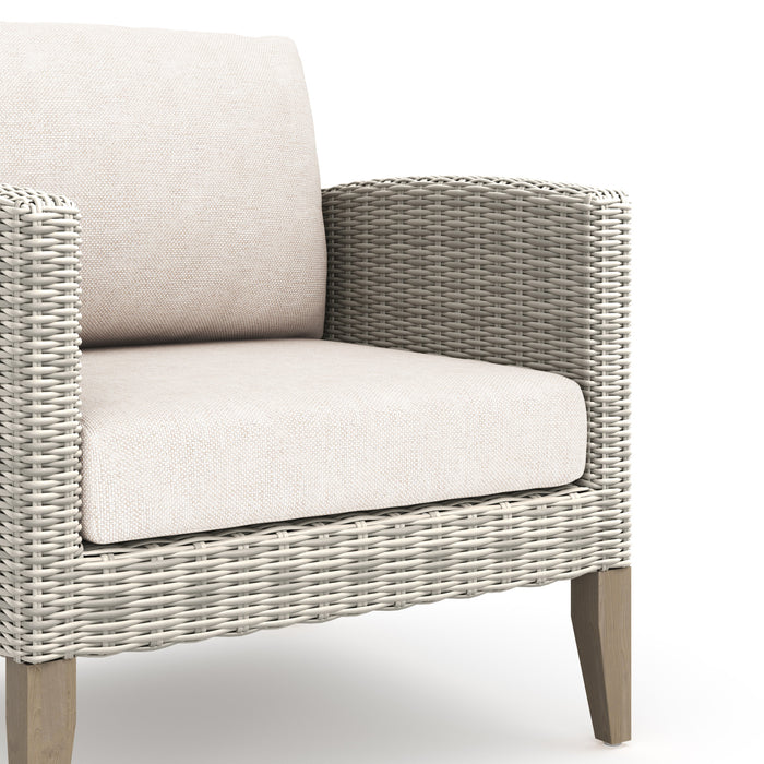 CAREZZA 5 PC SET - SOFA, 2 CLUB CHAIRS, 2 STOOLS- TAUPE