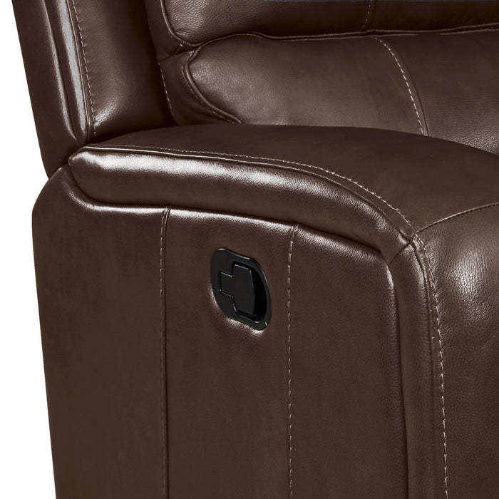 LINTON LEATHER GLIDER RECLINER-BROWN