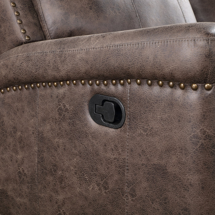 QUADE CONSOLE LOVESEAT W/ DUAL RECLINERS-MOCHA