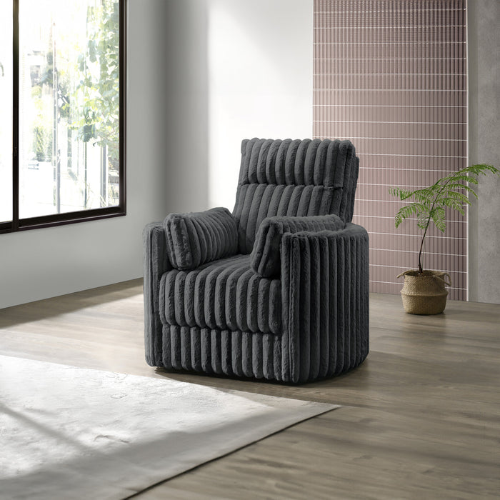 EMBRACE SWIVEL ACCENT CHAIR-CHARCOAL