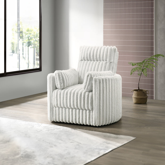 EMBRACE SWIVEL ACCENT CHAIR-WHITE
