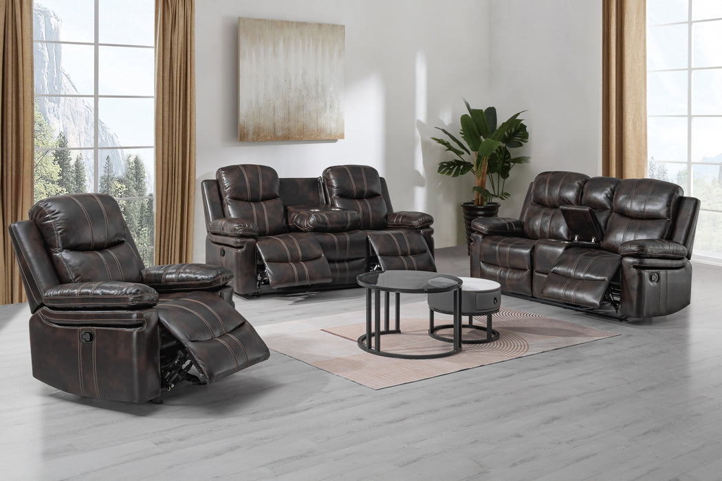 KELLEN GLIDER RECLINER-BROWN