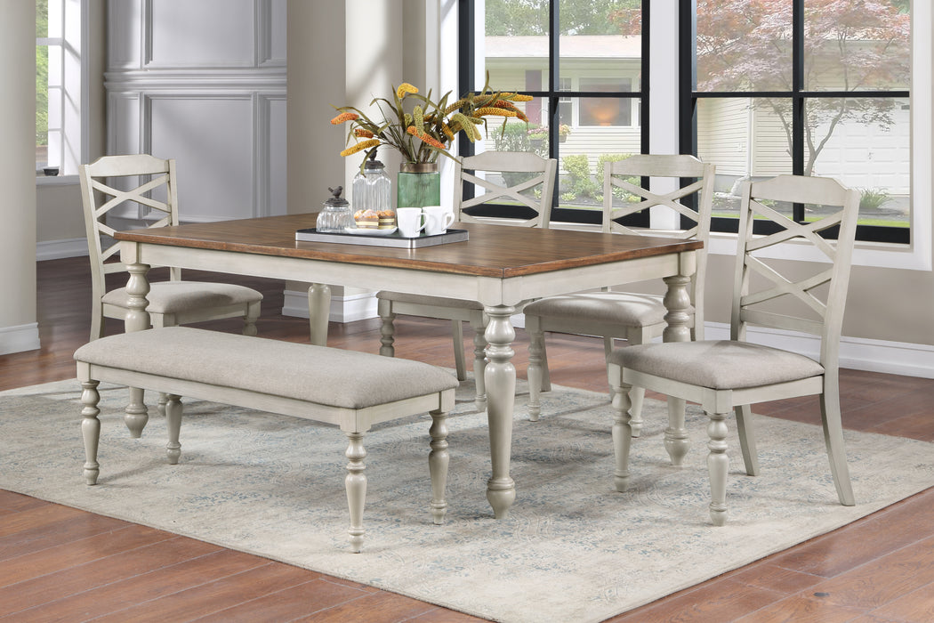 JENNIFER DINING TABLE + 4 CHAIRS + 1 BENCH