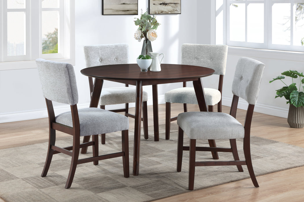 TIOGA  -  DINING TABLE + 4 GRAY CHAIRS