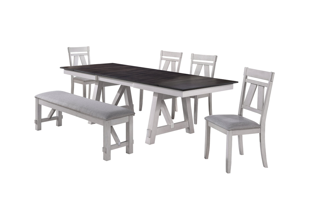 MAISIE DINING TABLE W/ 4 CHAIRS & BENCH