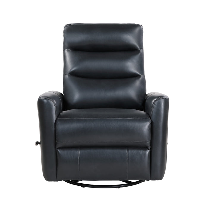 TAKAMI SWIVEL RECLINER-BLACK VEGAN LEATHER