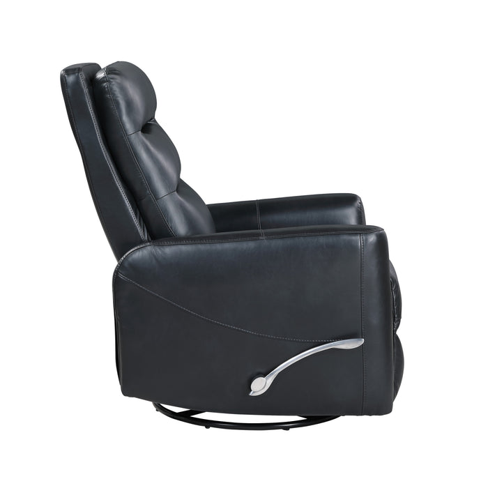 TAKAMI SWIVEL RECLINER-BLACK VEGAN LEATHER