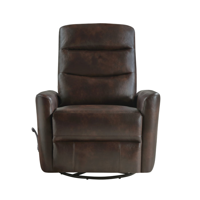 TAKAMI SWIVEL RECLINER-BROWN VEGAN LEATHER