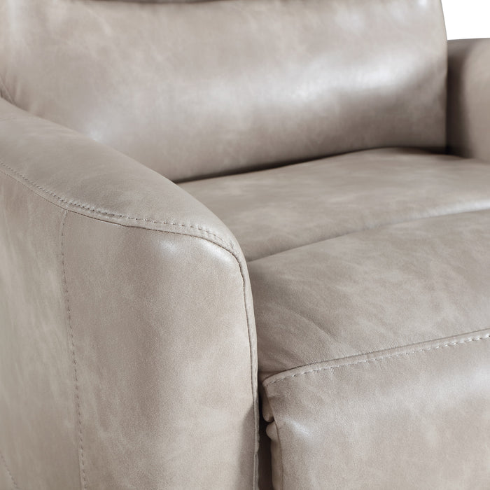 TAKAMI SWIVEL RECLINER-GRAY VEGAN LEATHER