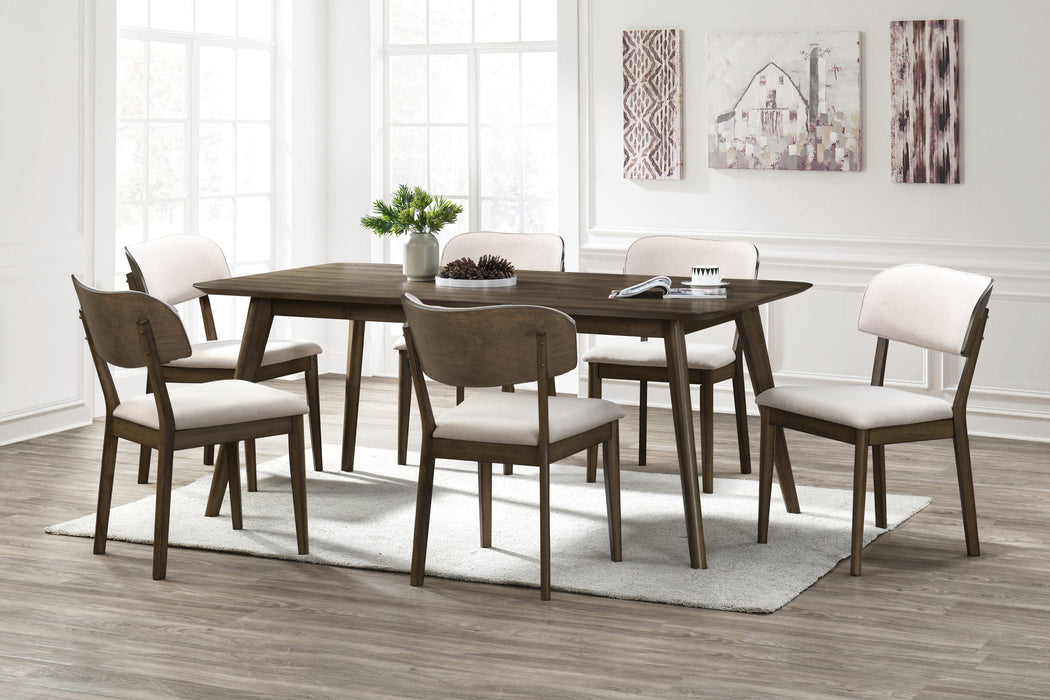 REX - RECTANGLE DINING TABLE + 6 OPEN BACK CHAIRS