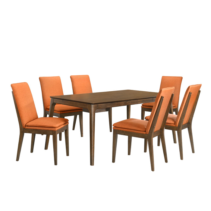 MAGGIE DINING TABLE W / 6 TERRACOTTA CHAIRS
