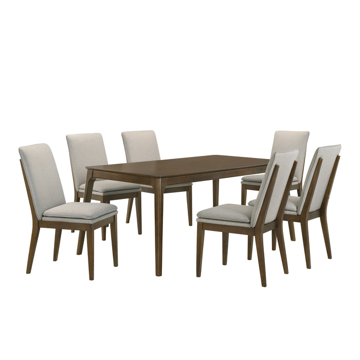 MAGGIE DINING TABLE W / 6 NATURAL CHAIRS