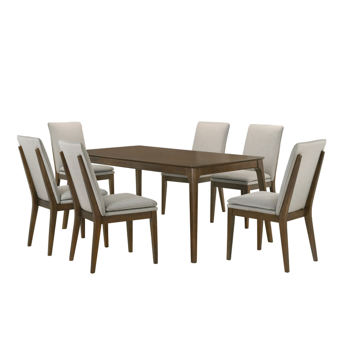 MAGGIE DINING TABLE W / 6 NATURAL CHAIRS