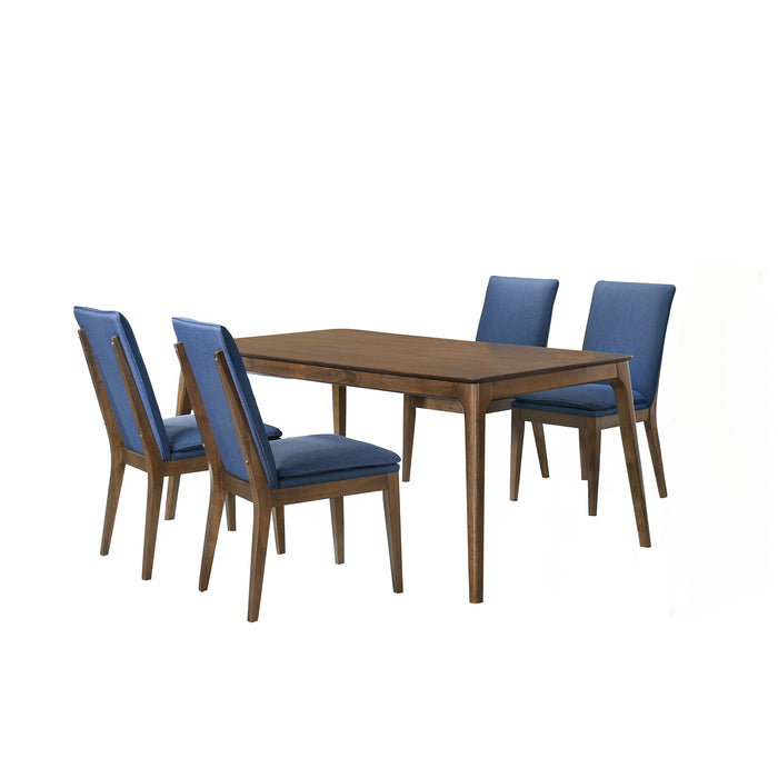 MAGGIE DINING TABLE W / 4 BLUE CHAIRS