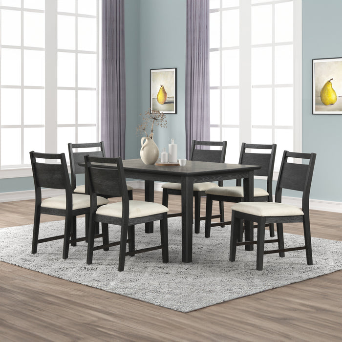SABLE CREST DINING TABLE AND 6 CHAIRS