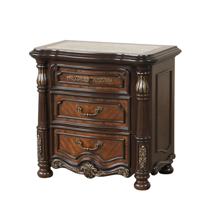 BELLA NOTTE NIGHTSTAND- MAHOGANY BROWN