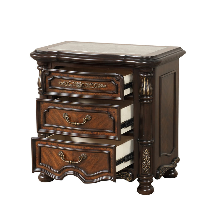 BELLA NOTTE NIGHTSTAND- MAHOGANY BROWN
