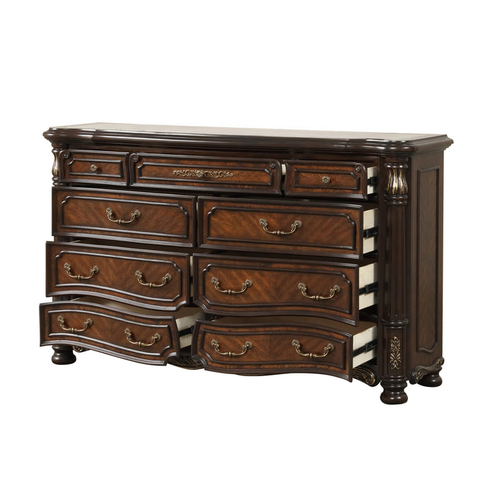 BELLA NOTTE DRESSER- MAHOGANY BROWN
