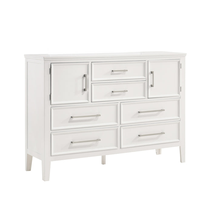 ANDOVER 60" DRESSER W/DOORS-WHITE