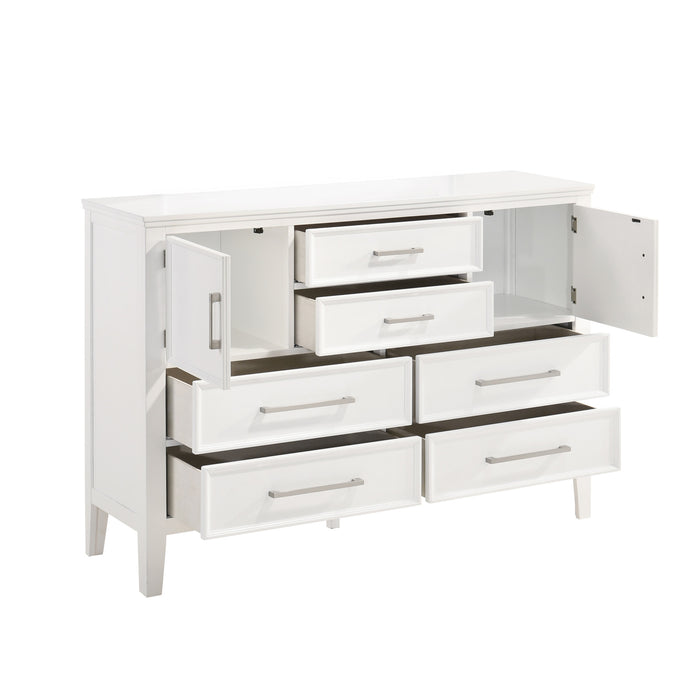 ANDOVER 60" DRESSER W/DOORS-WHITE