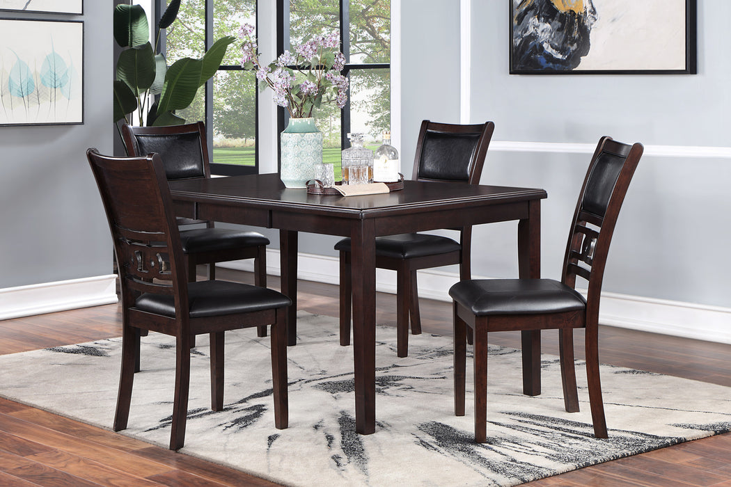 GIA 5 PC 60" DINING TABLE & 4 CHAIRS-EBONY