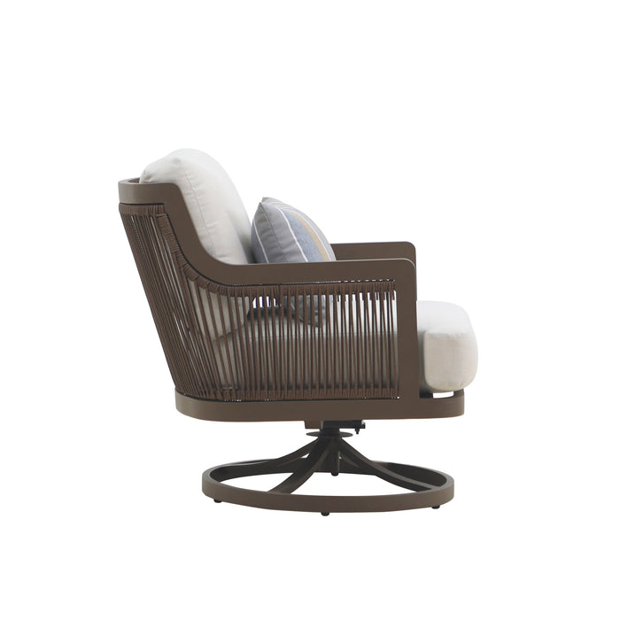 GENOVA PATIO SWIVEL CLUB CHAIR W/ACCENT PILLOW (2 PER CARTON)