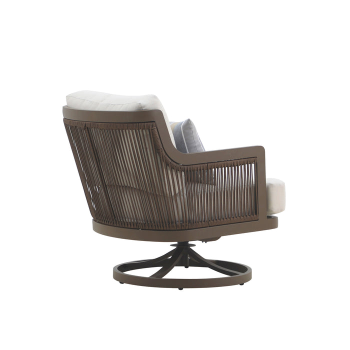 GENOVA PATIO SWIVEL CLUB CHAIR W/ACCENT PILLOW (2 PER CARTON)