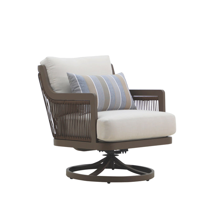 GENOVA PATIO SWIVEL CLUB CHAIR W/ACCENT PILLOW (2 PER CARTON)