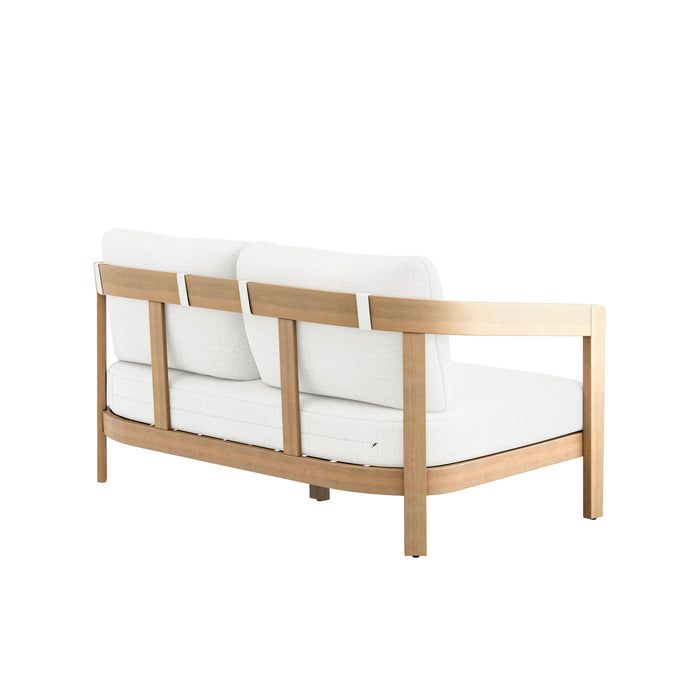WESLEY PATIO LOVESEAT W/ WHITE CUSHIONS
