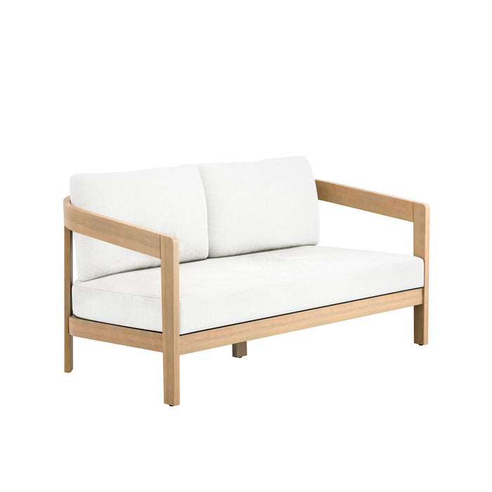 WESLEY PATIO LOVESEAT W/ WHITE CUSHIONS