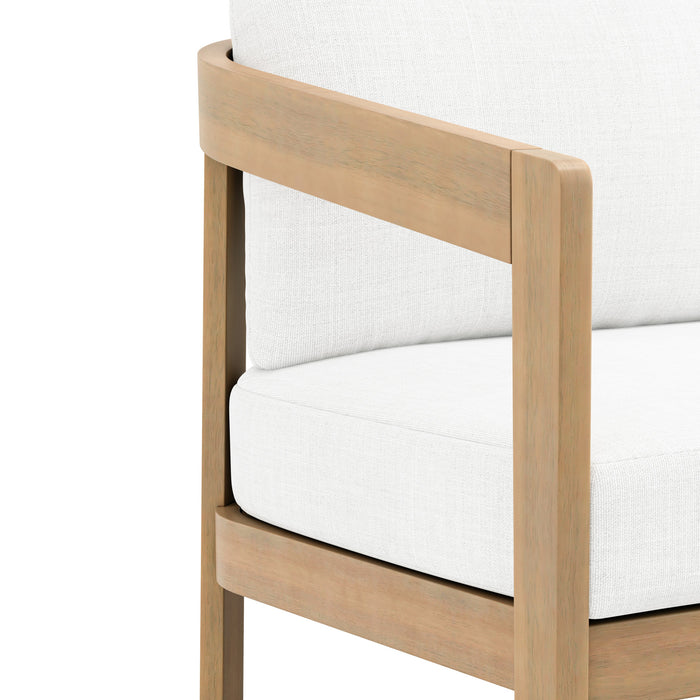 WESLEY PATIO LOVESEAT W/ WHITE CUSHIONS
