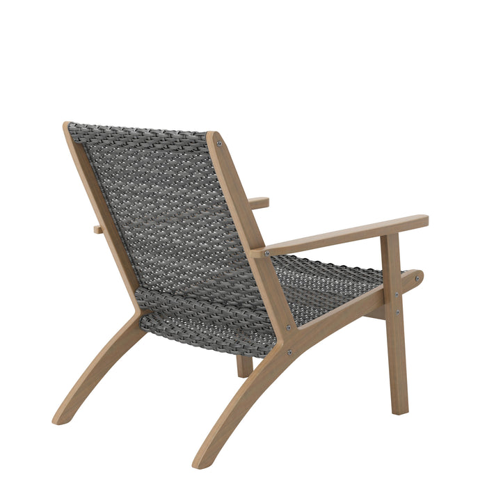 RADIUS PATIO WOOD AND GRAY WICKER SIDE CHAIR (2 PER CARTON)