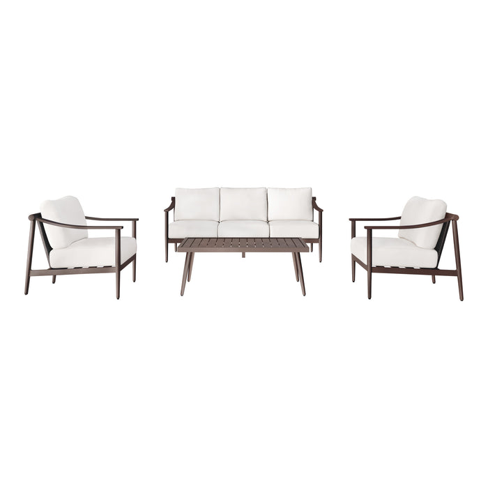 MOANA 4 PC SET - SOFA, 2 CLUB CHAIRS, COFFEE TABLE-IVORY