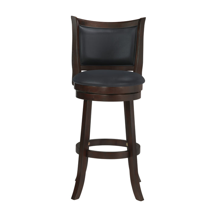 BRISTOL 29" BAR STOOL W/BLACK PU CUSHIONS-DK BROWN