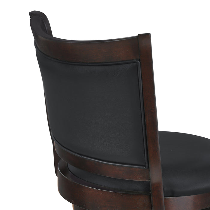 BRISTOL 29" BAR STOOL W/BLACK PU CUSHIONS-DK BROWN