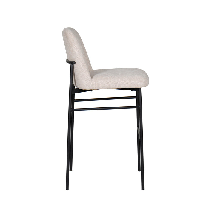 ERIK BAR CHAIR W/ BLACK METAL FRAME- BEIGE (2 PER CARTON)