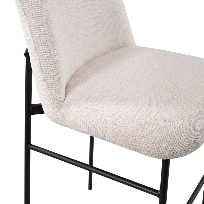 ERIK BAR CHAIR W/ BLACK METAL FRAME- BEIGE (2 PER CARTON)