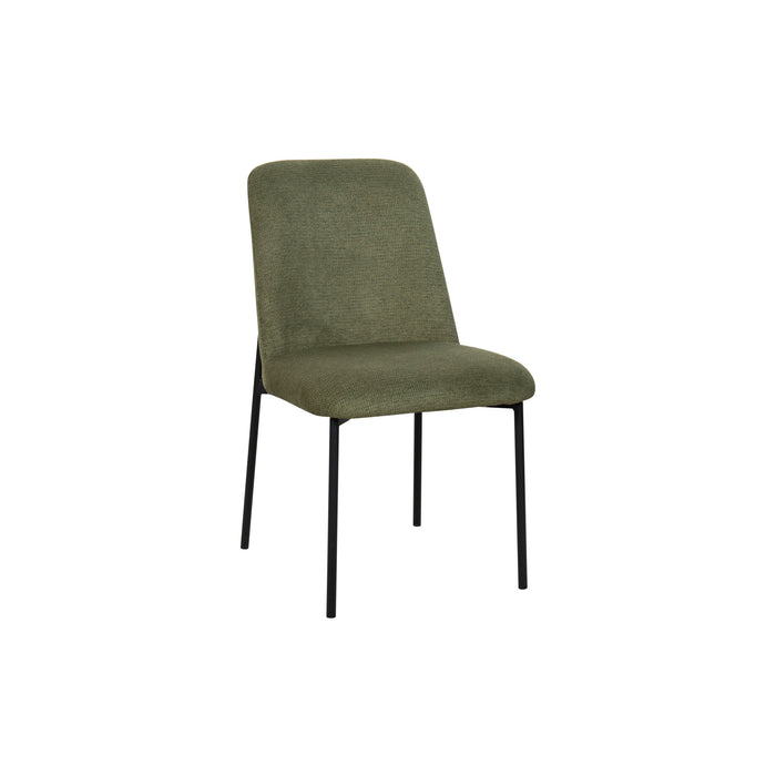ERIK SIDE CHAIR W/ BLACK METAL FRAME -GREEN (2 PER CARTON)