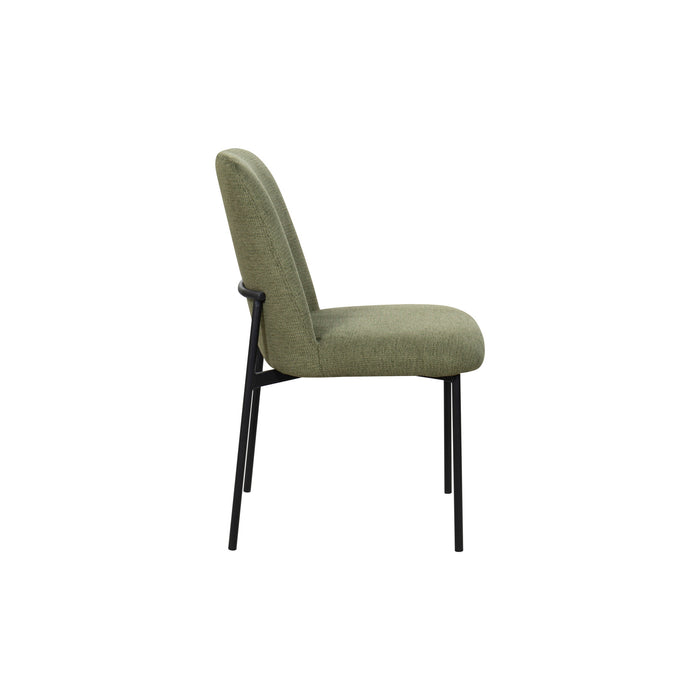 ERIK SIDE CHAIR W/ BLACK METAL FRAME -GREEN (2 PER CARTON)
