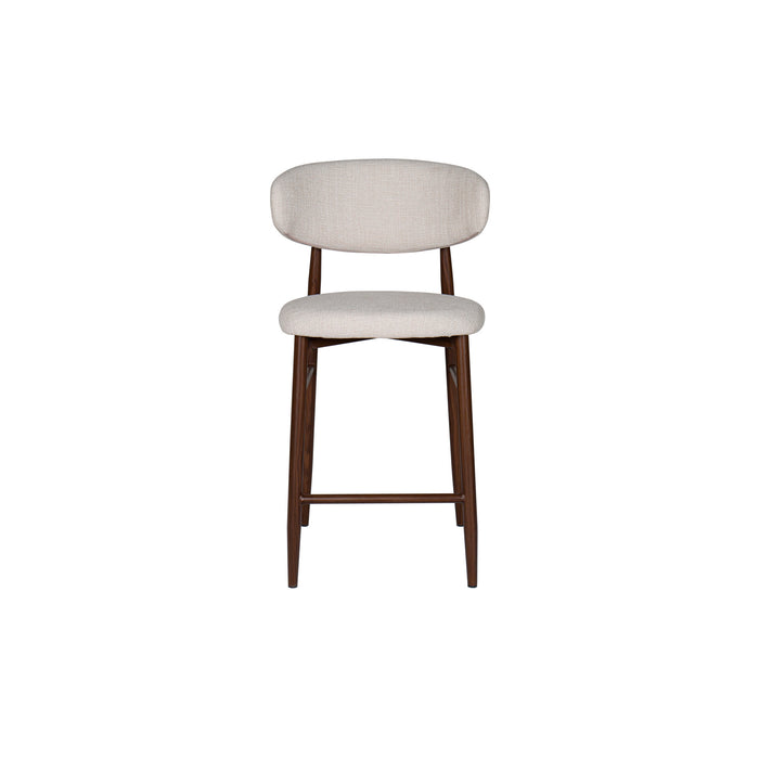 ROYCE COUNTER CHAIR W/WALNUT METAL FRAME-BEIGE (2 PER CARTON)