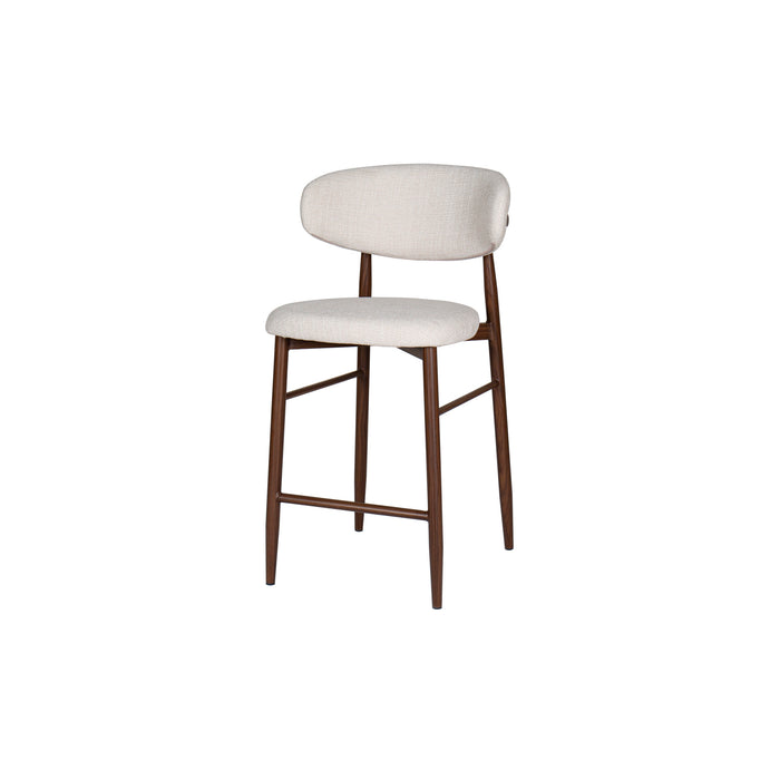 ROYCE COUNTER CHAIR W/WALNUT METAL FRAME-BEIGE (2 PER CARTON)