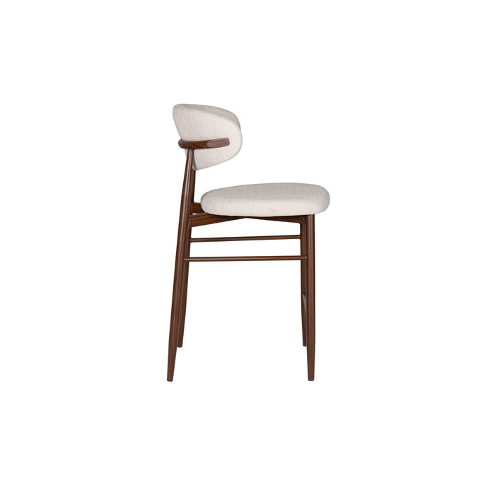 ROYCE COUNTER CHAIR W/WALNUT METAL FRAME-BEIGE (2 PER CARTON)