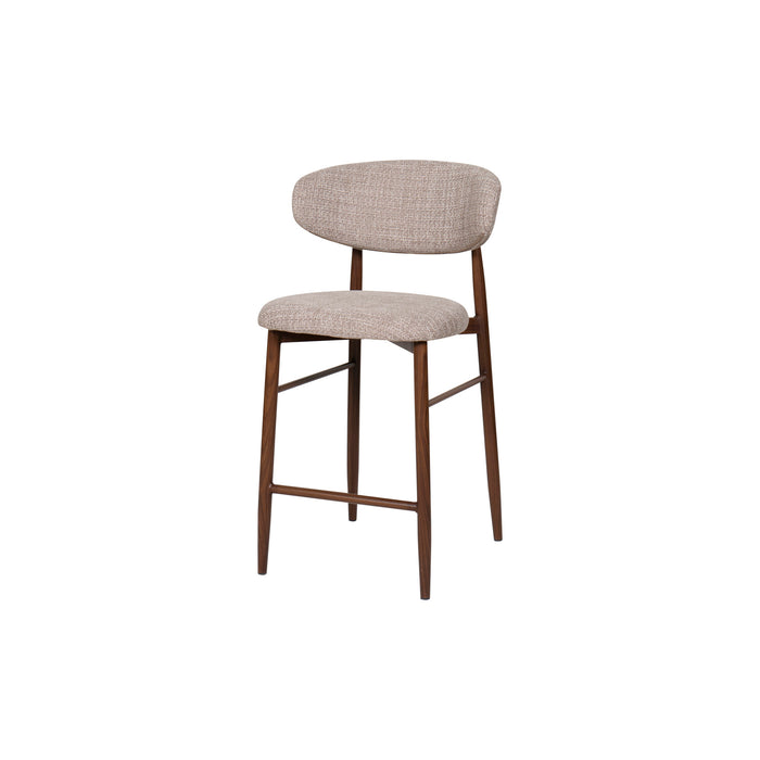 ROYCE COUNTER CHAIR W/WALNUT METAL FRAME-TOAST (2 PER CARTON)
