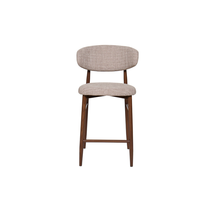 ROYCE COUNTER CHAIR W/WALNUT METAL FRAME-TOAST (2 PER CARTON)