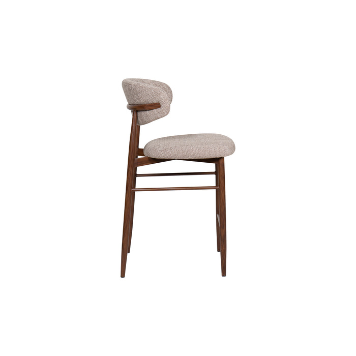 ROYCE COUNTER CHAIR W/WALNUT METAL FRAME-TOAST (2 PER CARTON)