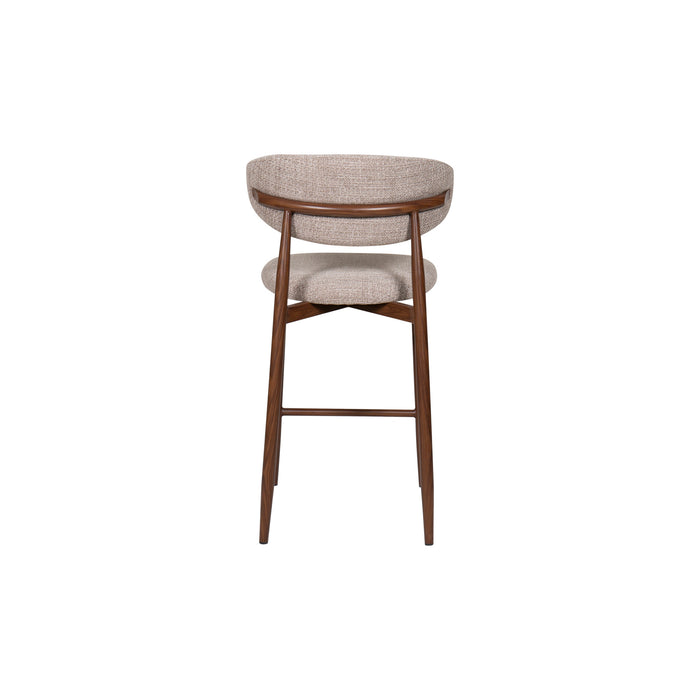 ROYCE COUNTER CHAIR W/WALNUT METAL FRAME-TOAST (2 PER CARTON)